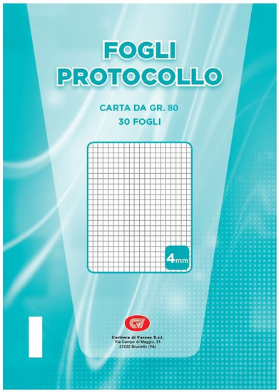 Paniate - Confezione Fogli Protocollo A4 4M (30 Fogli 80 g/m2